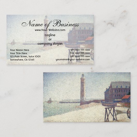 Hospice and Lighthouse in Honfleur by Seurat Visitenkarte (Vorne/Hinten)