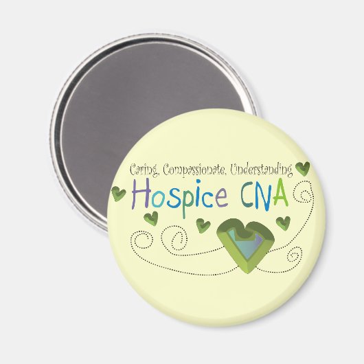 Hospice CNA Green Hearts Magnet (Vorderseite/Rückseite)