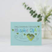 Hospice CNA Green Hearts Postkarte (Stehend Vorderseite)