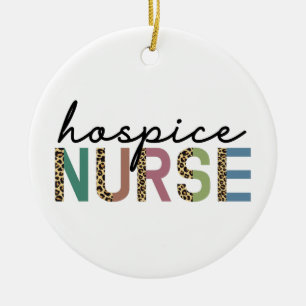 Hospice Nurse Cheetah Typografie Keramik Ornament