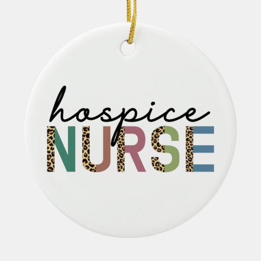 Hospice Nurse Cheetah Typografie Keramik Ornament (Vorne)