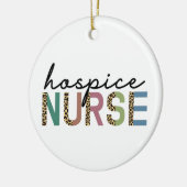Hospice Nurse Cheetah Typografie Keramik Ornament (Links)