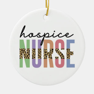 Hospice Nurse Cheetah Typografie Keramik Ornament