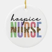 Hospice Nurse Cheetah Typografie Keramik Ornament (Hinten)
