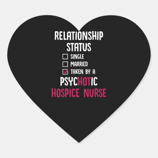 Hospice Nurse Hot Nursing RN Herz-Aufkleber (Vorderseite)