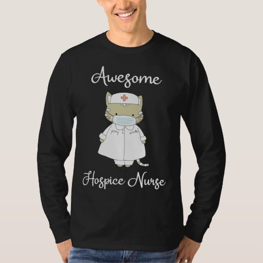 Hospice Nurse Nurses Graduation Awesome Nurse Cat T-Shirt (Vorderseite)
