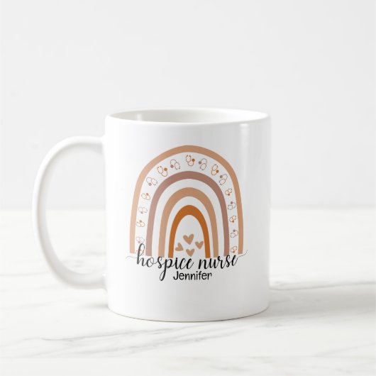 Hospice Nurse Script Rainbow Personalisiert Kaffeetasse (Links)