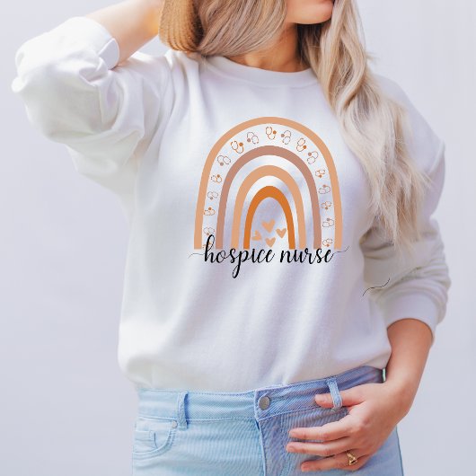 Hospice Nurse Script Rainbow Sweatshirt