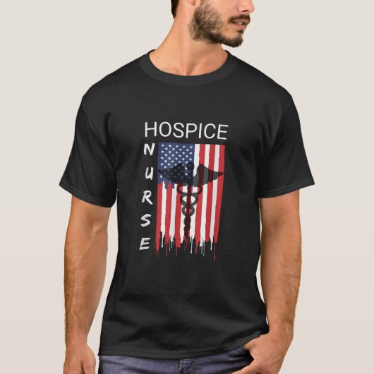 Hospice Nursing Proud Coole US-Flag Patrick T-Shirt (Vorderseite)