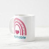 Hospitable Viva Magenta Boho Rainbow Kaffeetasse (Vorderseite Links)