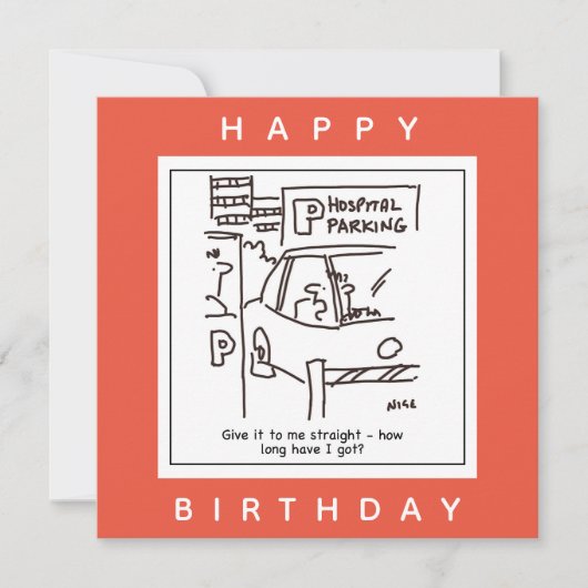 Hospital Car Parkplatz Parkplatz Cartoon Karte (Vorderseite)