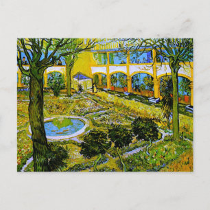 Hospital Courtyard at Arles Van Gogh Kunst Postkarte
