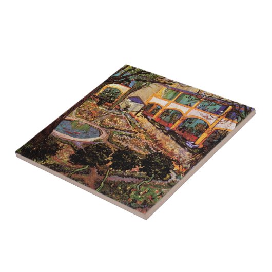 Hospital in Arles - Hof von Vincent van Gogh Fliese (Seite)