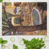 Hospital in Arles - Hof von Vincent van Gogh Geschirrtuch (Gefaltet)