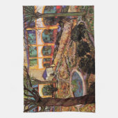 Hospital in Arles - Hof von Vincent van Gogh Geschirrtuch (Vertikal)