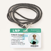 Hospital Medical Employee Photo ID Badge – Green  Ausweis (Vorderseite mit Schlüsselband)