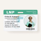 Hospital Medical Employee Photo ID Badge – Green  Ausweis (Vorderseite)