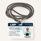 Hospital Medical Employee Photo ID Badge – Navy Ausweis (Vorderseite mit Schlüsselband)