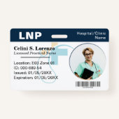 Hospital Medical Employee Photo ID Badge – Navy Ausweis (Vorderseite)