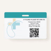 Hospital Medical Employee Photo ID Badge – Teal Ausweis (Rückseite)