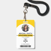 Hospital RN Mitarbeiter gelbe Fotovorlage Ausweis (Front with Lanyard)
