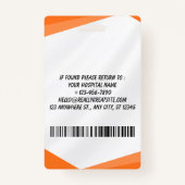 Hospital Staff Photo ID Badge Ausweis (Rückseite)