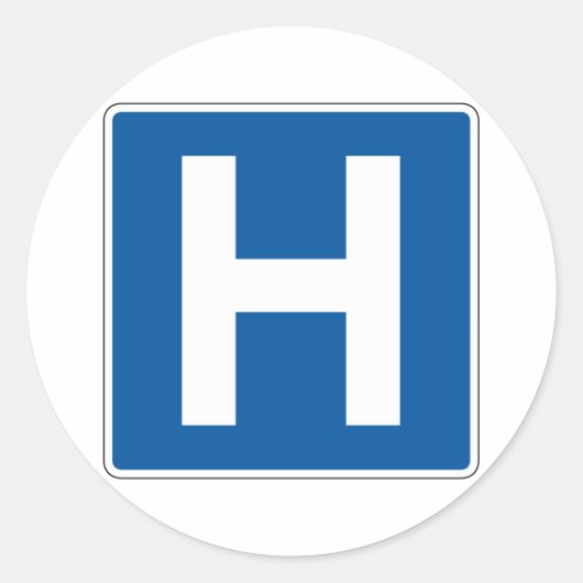 Hospital Street Sign Runder Aufkleber (Vorderseite)