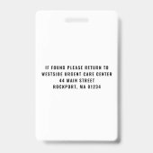 Hospitalist Arzt ID Foto Abzeichen Ausweis (Rückseite)