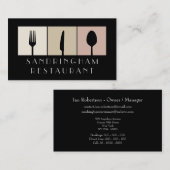 Hospitality Food Fork Spoon Knife Business Card Visitenkarte (Vorne/Hinten)