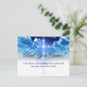 Hospitality: Illuminated Cros "Glad You Nocke" Car Postkarte (Stehend Vorderseite)