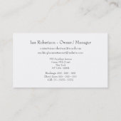 Hospitality Restaurant Cafe Business Card Visitenkarte (Rückseite)