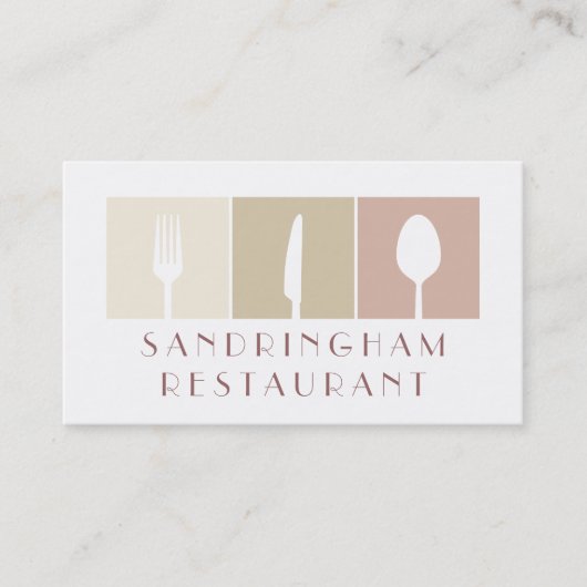 Hospitality Restaurant Cafe Business Card Visitenkarte (Vorderseite)