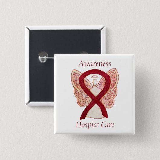 Hospitalpflege Engel Awareness Ribbon Buttone Button (Vorne & Hinten)
