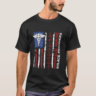 Hospiz CNA Amerikanische Flagge Frauen Hospiz Kran T-Shirt
