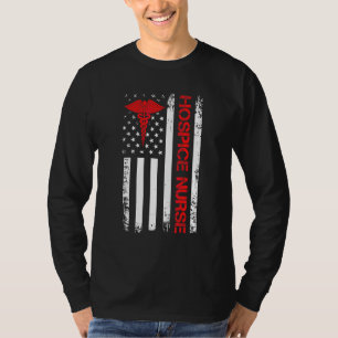 Hospizkrankenschwester USA Amerikanische Flagge St T-Shirt