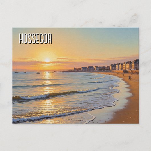 Hossegor France Sunset Beach Postkarte (Vorderseite)