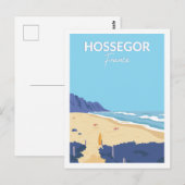 Hossegor Frankreich Berühmter Reiseort Illustratio Postkarte (Vorne/Hinten)