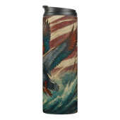 Hossende Ente, amerikanische Flagge Sky Thermosbecher (Nach rechts gedreht)