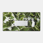 Hosta Blätter und Weißer Ornithogalum Floral Schreibtischunterlage (Tastatur & Maus)