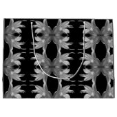 Hosta Blume Artistic Elegant Black and White Große Geschenktüte (Rückseite)