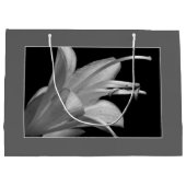 Hosta Blume Black & White Elegante Klassische Flor Große Geschenktüte (Rückseite)
