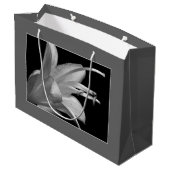 Hosta Blume Black & White Elegante Klassische Flor Große Geschenktüte (Rückseite Schrägansicht)