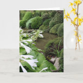 Hosta in a Zen Garden 1 Grußkarte Karte (Gelbe Blume)