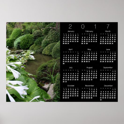 Hosta in Zen Garden Calendar Poster 2017 (Vorne)