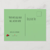 Hosta Pflanze und Ladybugs Einladungspostkarte (Rückseite)