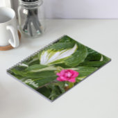 Hosta Pflanze und Rosa Azalea Floral Notizblock