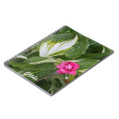 Hosta Pflanze und Rosa Azalea Floral Notizblock (Linke Seite)