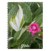 Hosta Pflanze und Rosa Azalea Floral Notizblock (Vorderseite)