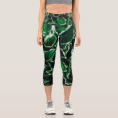 Hosta undulata lebhafte grüne Pflanze Blätter Capri Leggings (Vorderseite)