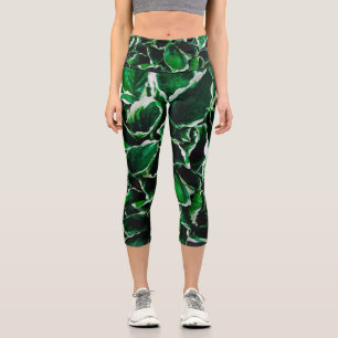 Hosta undulata lebhafte grüne Pflanze Blätter Capri Leggings